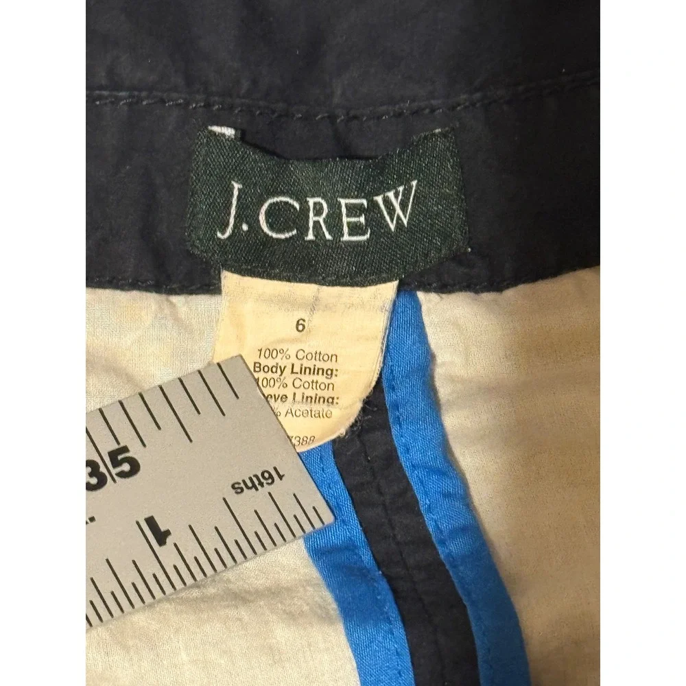J Crew Navy Blue Cotton Waxed Look Utility Jacket‎ Womens Size 6